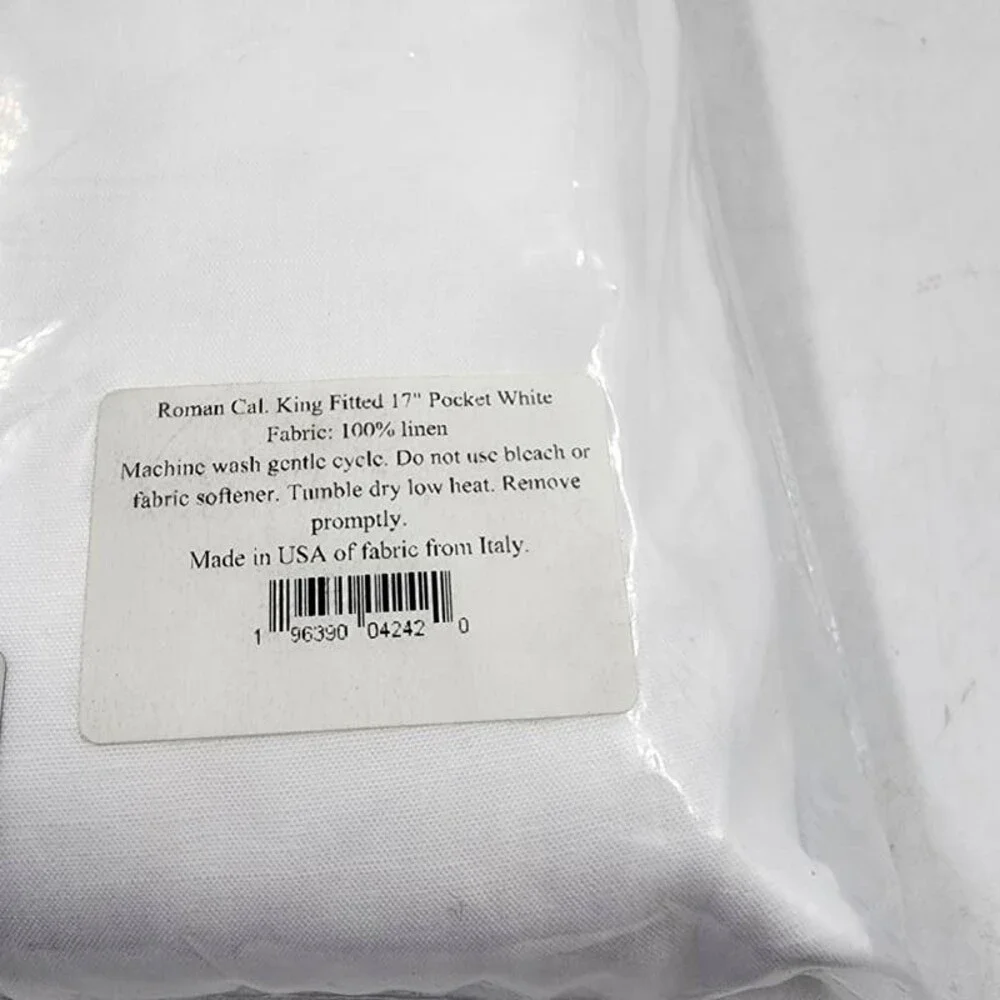 Matouk Linen Roman Fitted Sheet Unisex California King White
